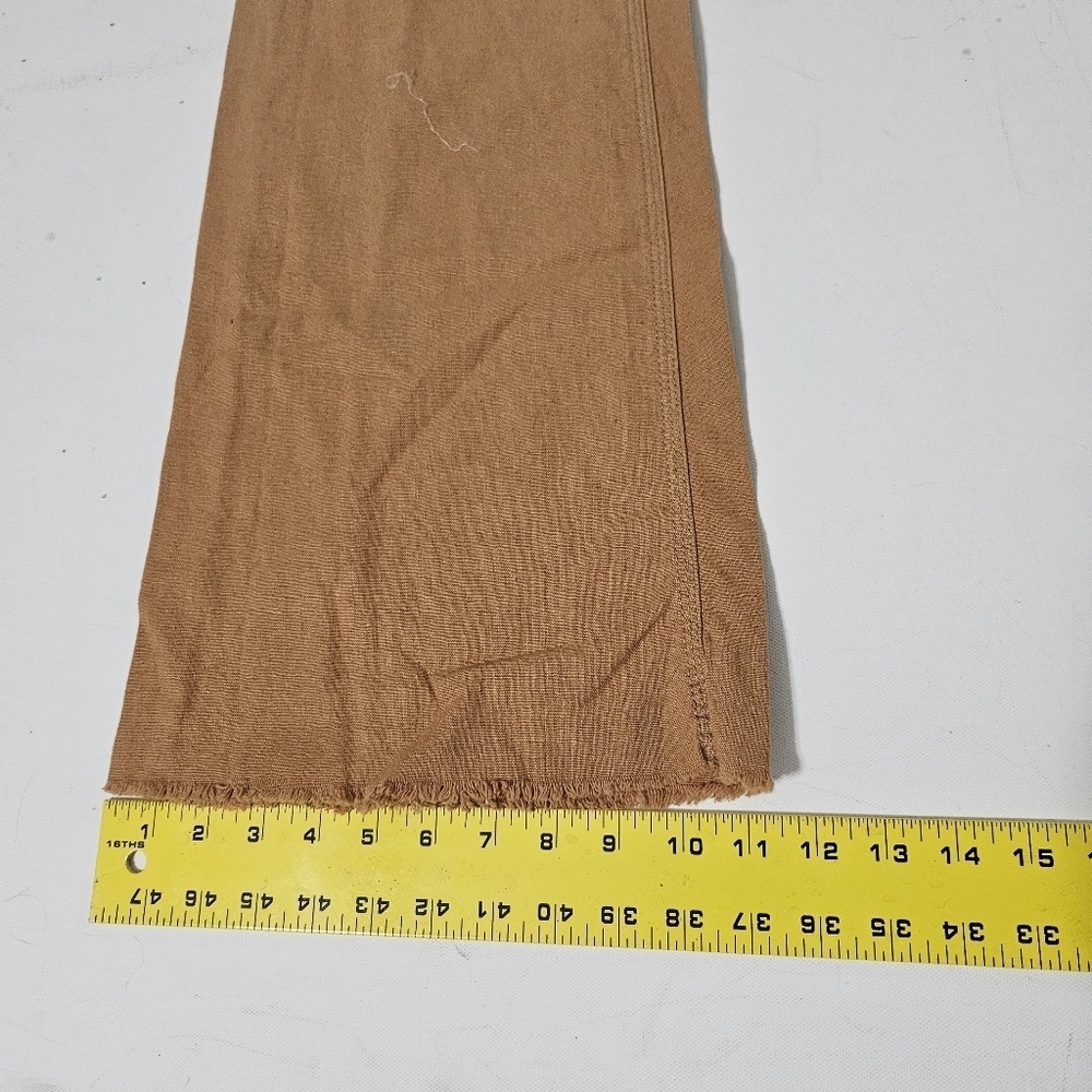 Free People Flared Linen Blend Womens Pants Two Toned Tan Combo Size 4 B13 - Picture 10 of 10
